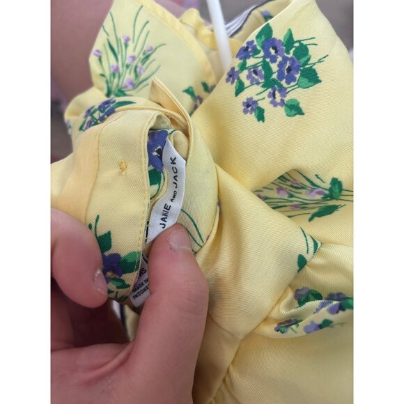 Janie & Jack Baby Girls Yellow Floral Dress 12-18 Months Polyester Short Sleeve - Picture 4 of 5